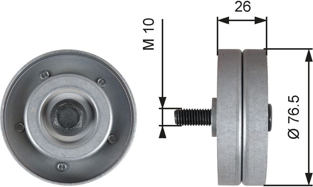 GATES T36182 Umlenk-/Führungsrolle, Keilrippenriemen OE 38940PLZD00 kompatibel mit Zafira, Meriva, Corsa D, Corsa C, Combo, Astra H, Astra (A04), ...