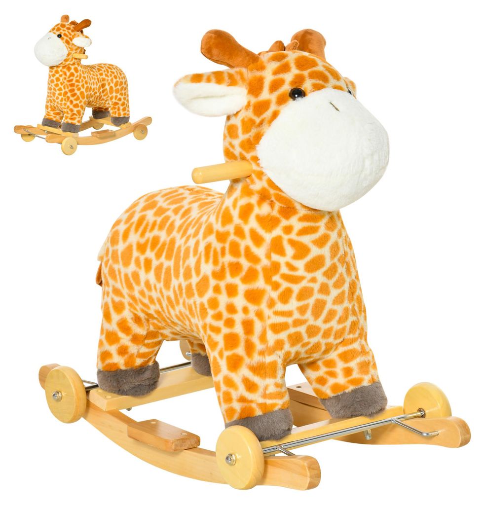 Schaukeltier Giraffen mit Sound Effekt. R?der. Haltegriffen Plš¹sch Baby Schaukelspielzeug Schaukel Schaukelsitz fš¹r Kleinkinder 3-6 Monate