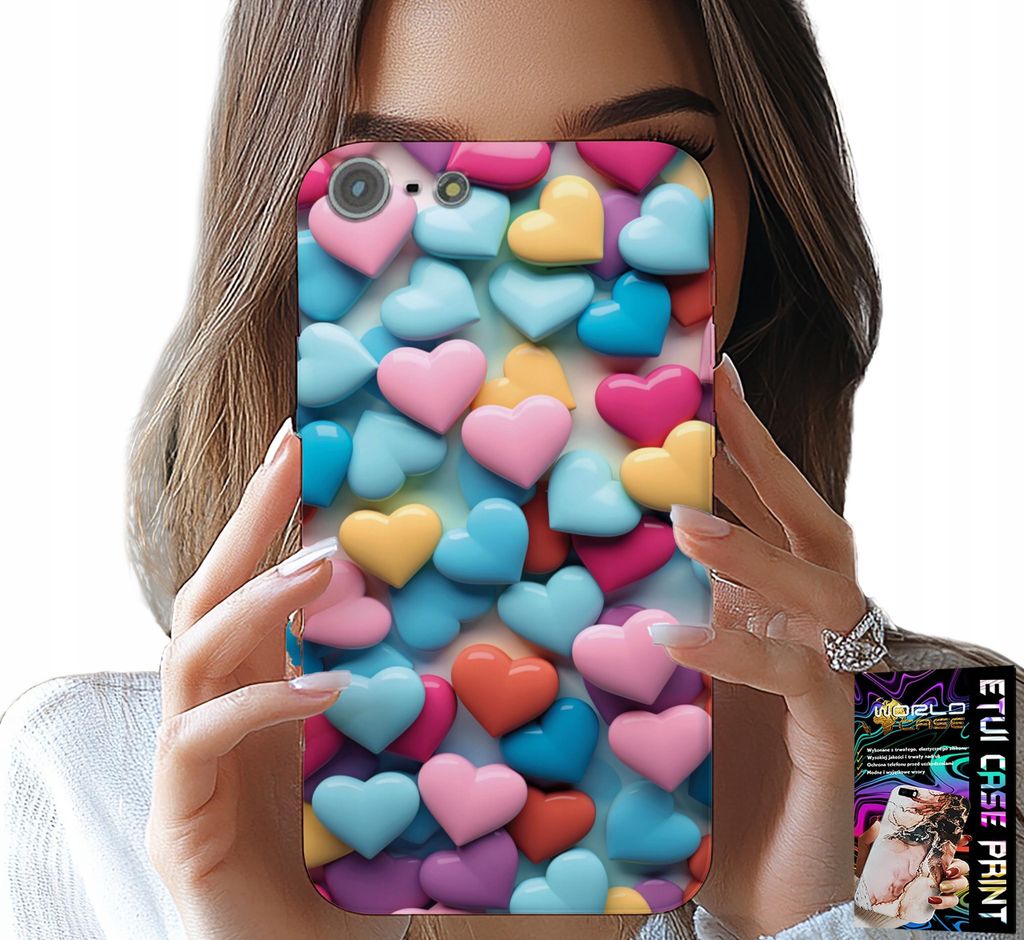 Hülle Für Iphone 5 / 5S / 5C - Farbige Herzen Personalisierbar