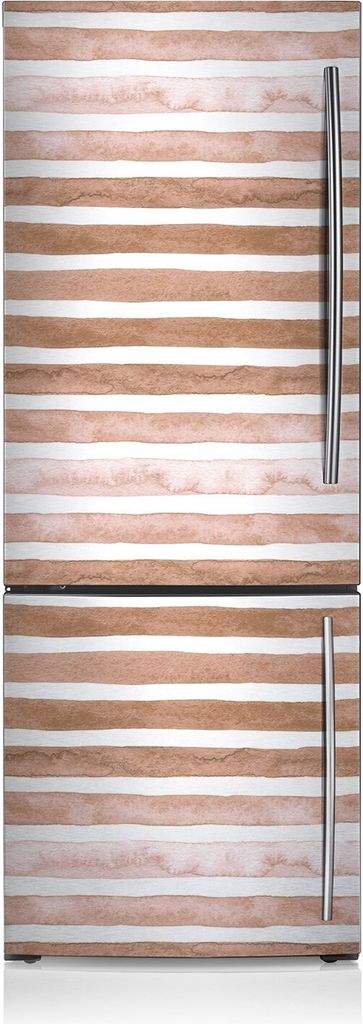 Kühlschrankfolie Aufkleber Kühlschrankmagnete Dekoration Kühlschrankfolie 60x180 cm - Braune Streifen