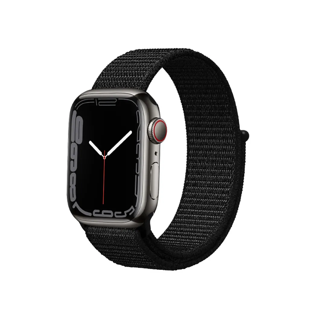 Bracelet de sport en nylon pour Apple Watch 38/40/41/42mm noir flexible