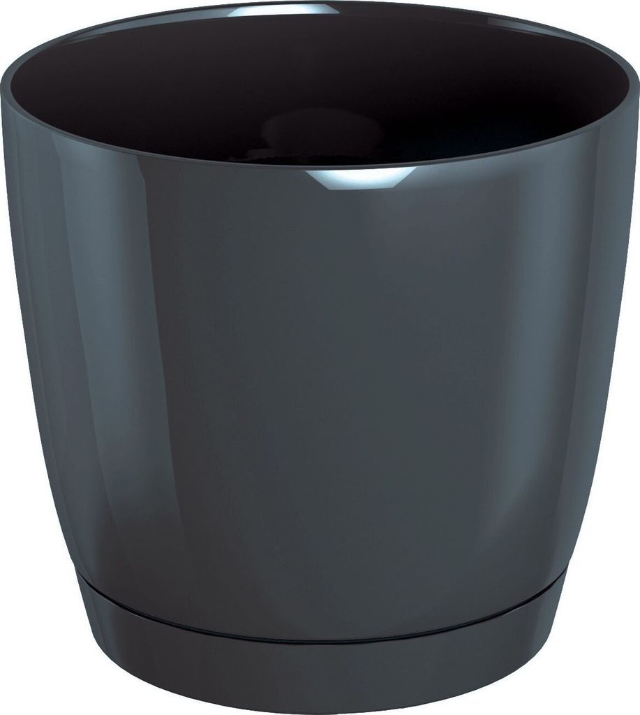 Coubi Rundes Pflanzgefäß mit Schale graphit 24 cm