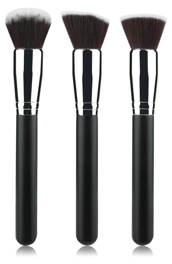 Pinceaux maquillage premium noirs : application précise et soyeuse