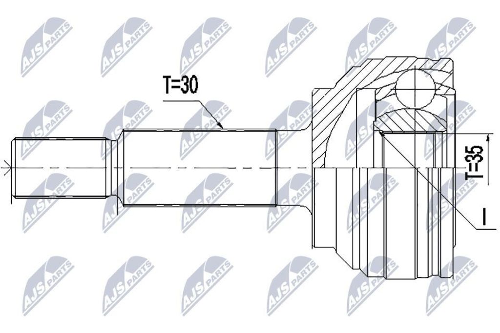 NTY Gelenksatz Antriebswelle Hinten Links Hinten Rechts für TESLA Model S (5YJS) NPZ-CH-034