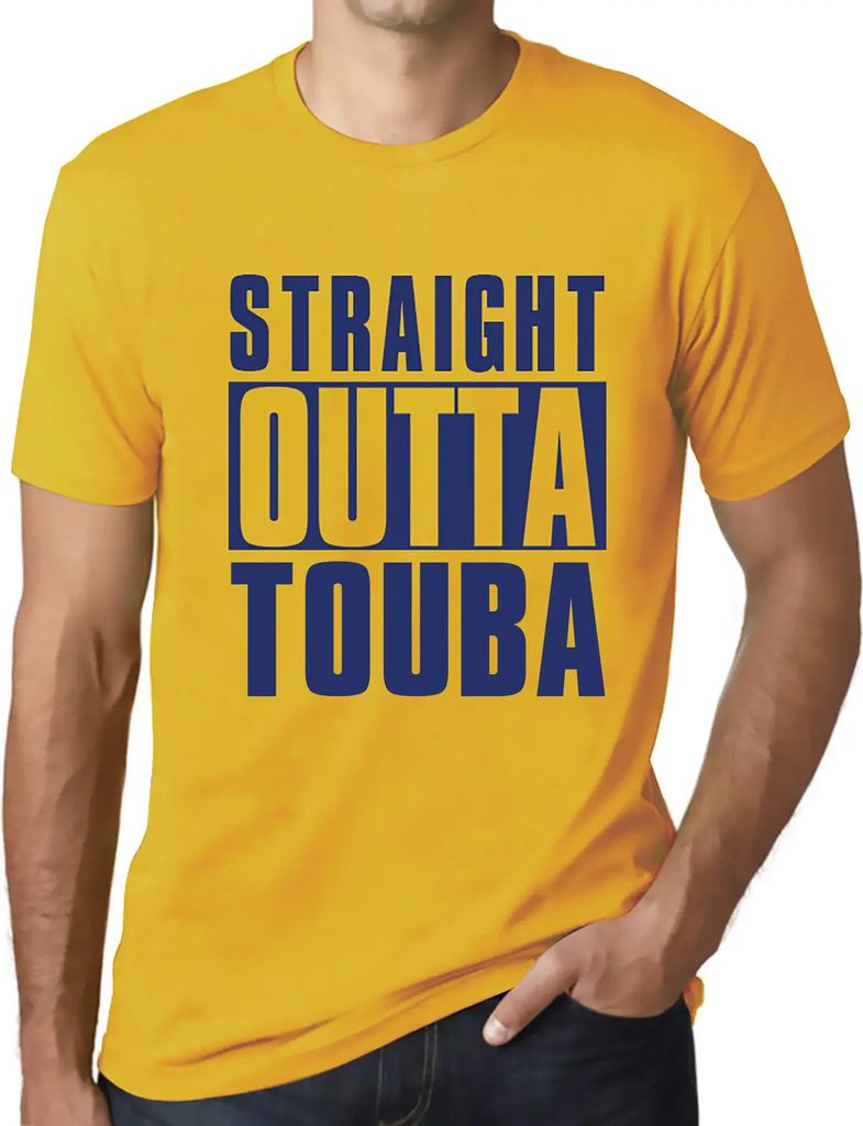 Herren Grafik T-Shirt Direkt aus Tuba – Straight Outta Touba – Öko-Verantwortlich Vintage Jahrgang Kurzarm Lustige Druck Geburtstag Geschenk Mann