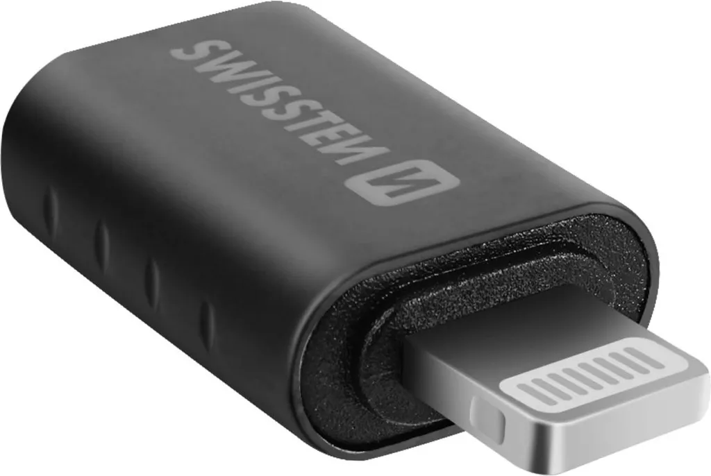 Adattatore Swissten Lightning a USB-C Nero - Carica e Dati per iPhone