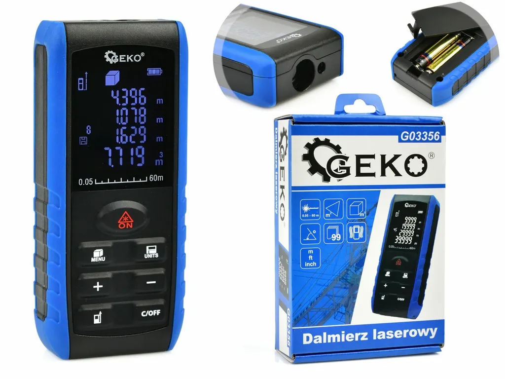 Geko Télémètre Laser 40m, Écran Rétroéclairé et Calcul de Surface
