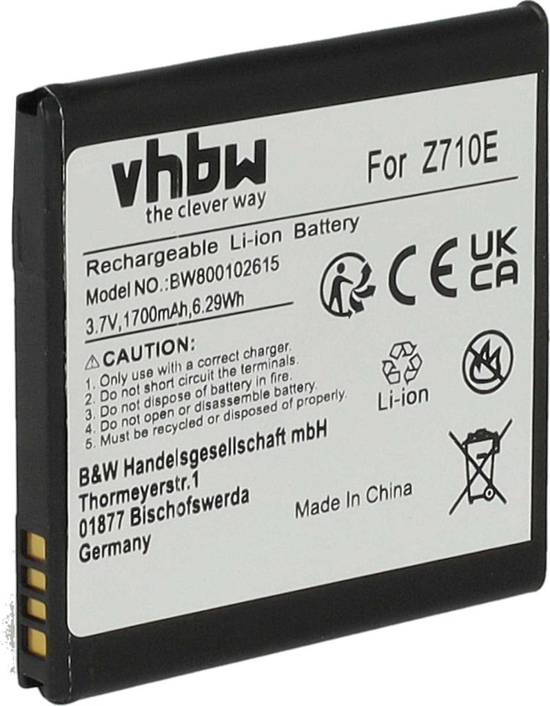 vhbw Akku kompatibel mit HTC Z715E Sensation XE, Z710e Sensation G14 Handy Smartphone Telefon (1700 mAh, 3,7 V, Li-Ion)