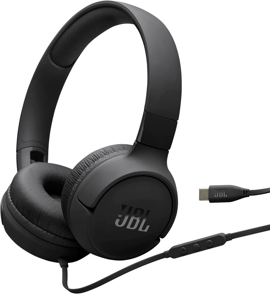 JBL Tune 520C On-Ear Kopfhörer mit Pure Bass Sound, Hi-Res Audio, USB-C Anschluss, Mikrofon und faltbarem Design