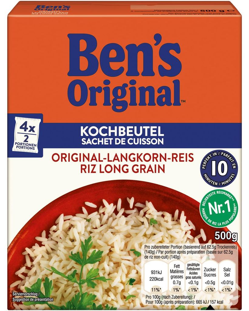 Bens Original Langkorn Reis 10 Minuten praktische Produktbild 