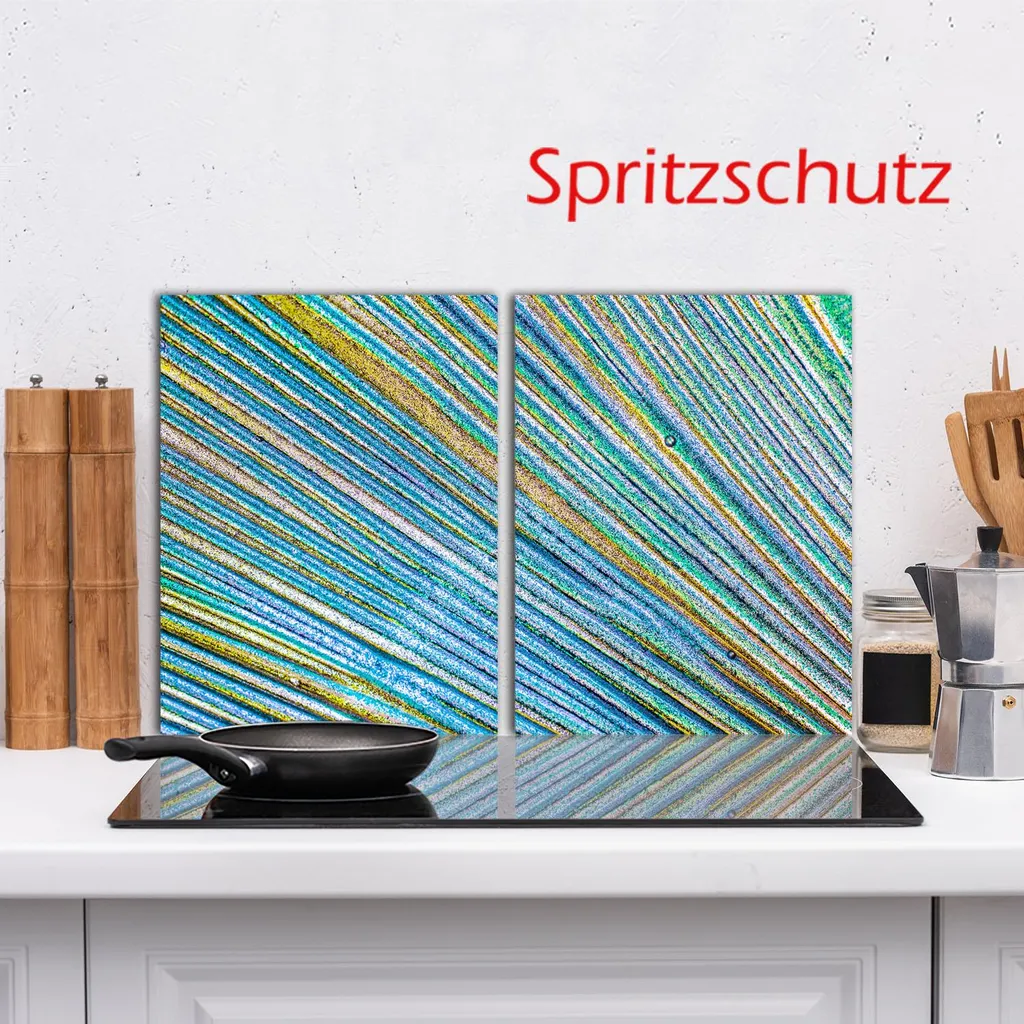 Set 2 Copri Piano Cottura 40x52 cm Astratto | Paraspruzzi Lavabile - 14