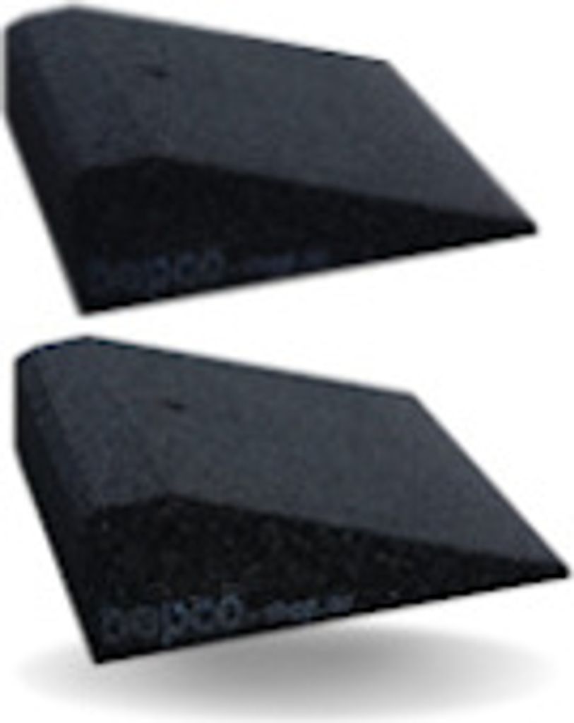 bepco Bordsteinkanten-Rampe-Set (2 Stück), Scooter Rampe – Schwarz, mit eingelagerten Unterlegscheiben zur Befestigung, je 25 cm lang, 8 cm hoch