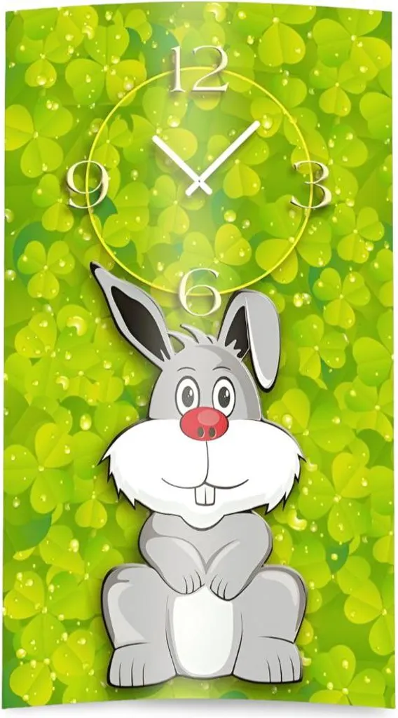 Horloge murale design 3D calme sans tic-tac modèle Bunny dixtime 0172