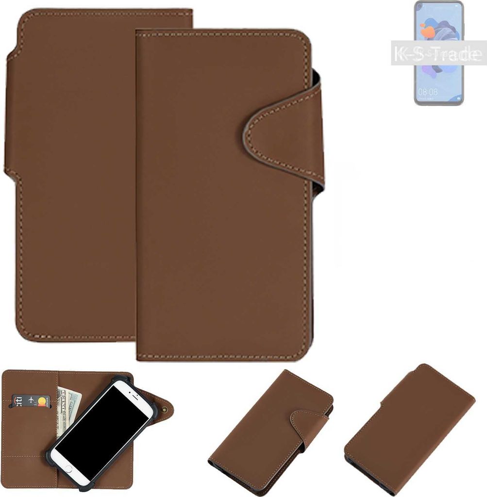 K-S-Trade Schutzhülle Klapphülle Kunstleder für Xiaomi Black Shark 2 braun Handy Hülle Wallet Case