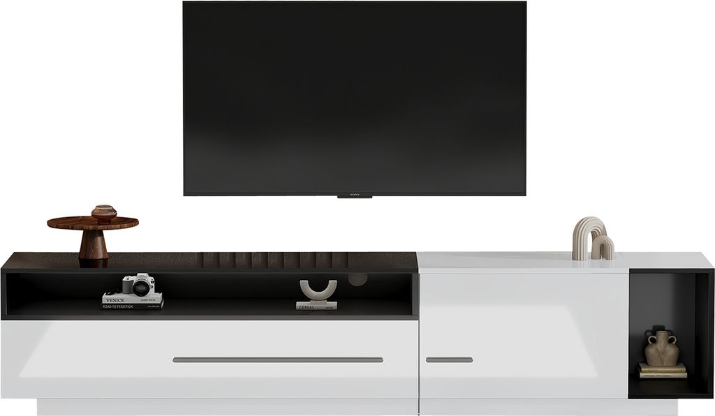 TV-Schrank mit Schublade Tür und offenem Fach TV-Tisch TV-Ständer TV-Schranktisch 170 cm Für Fernseher bis 70 Zoll