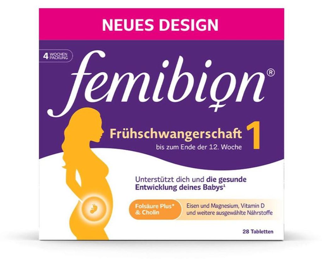 Femibion 1 Frühschwangerschaft Tabletten, 28 St. Tabletten Produktbild 