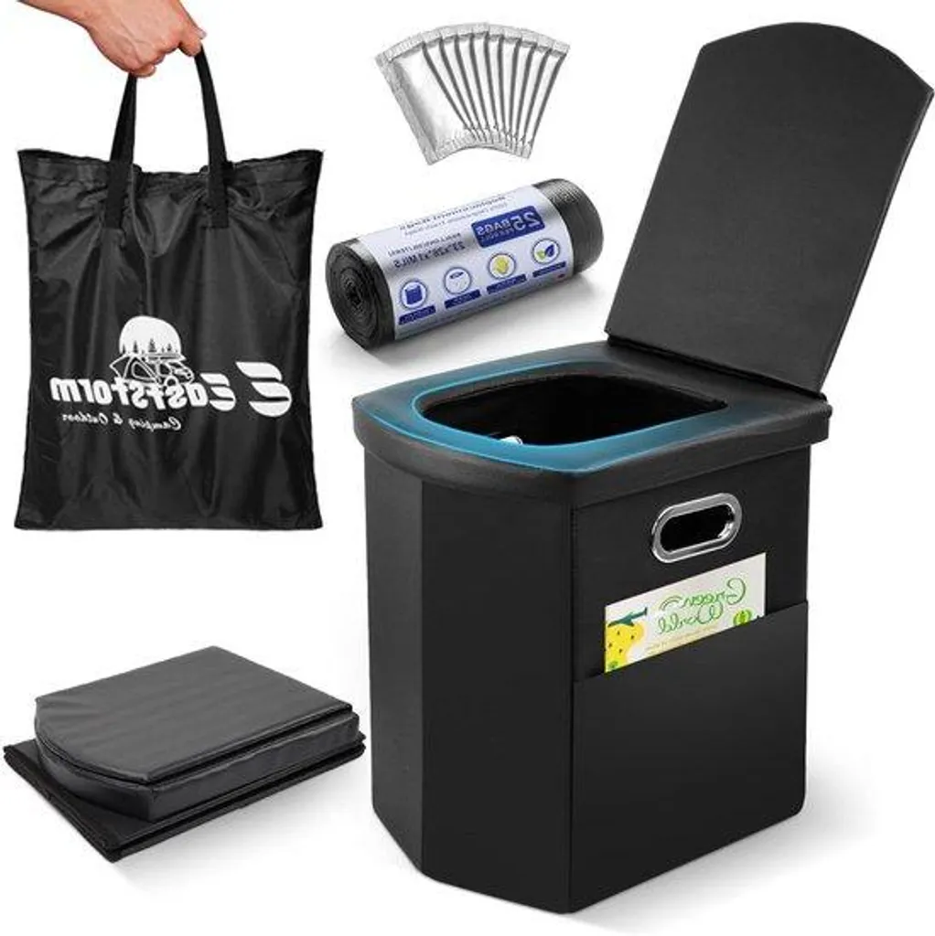 Toilette de camping pliable et WC portable robuste pour pêcheur et van
