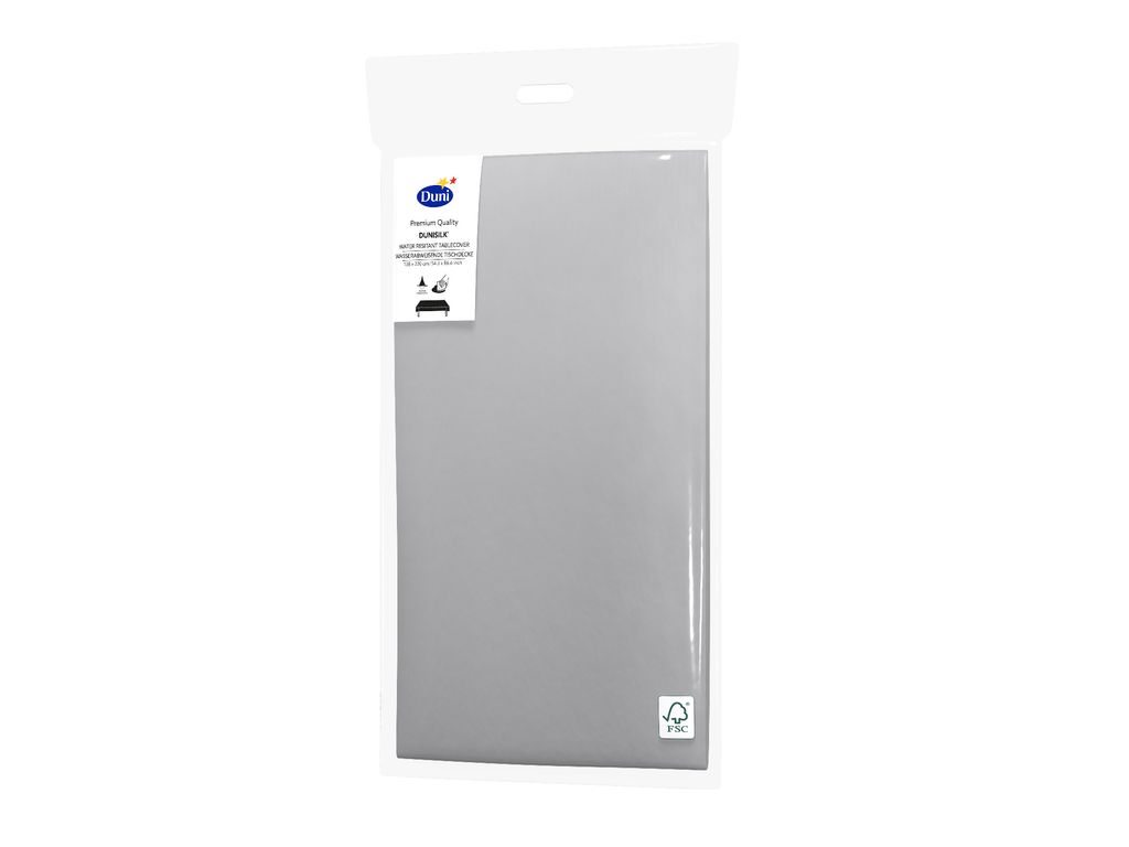 Stolové prestieradlo strieborné hodvábne 138 x 220 cm Obrázok produktu 