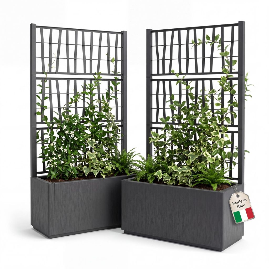 BigDean 2X Blumenkasten mit Rankgitter Pflanzkasten 80x36x Produktbild 