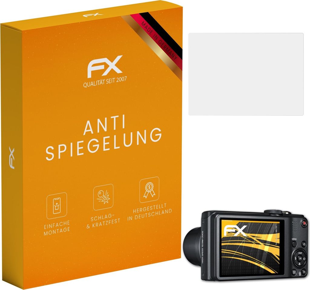 atFoliX FX-Antireflex 3x Schutzfolie kompatibel mit Samsung WB750 Displayfolie