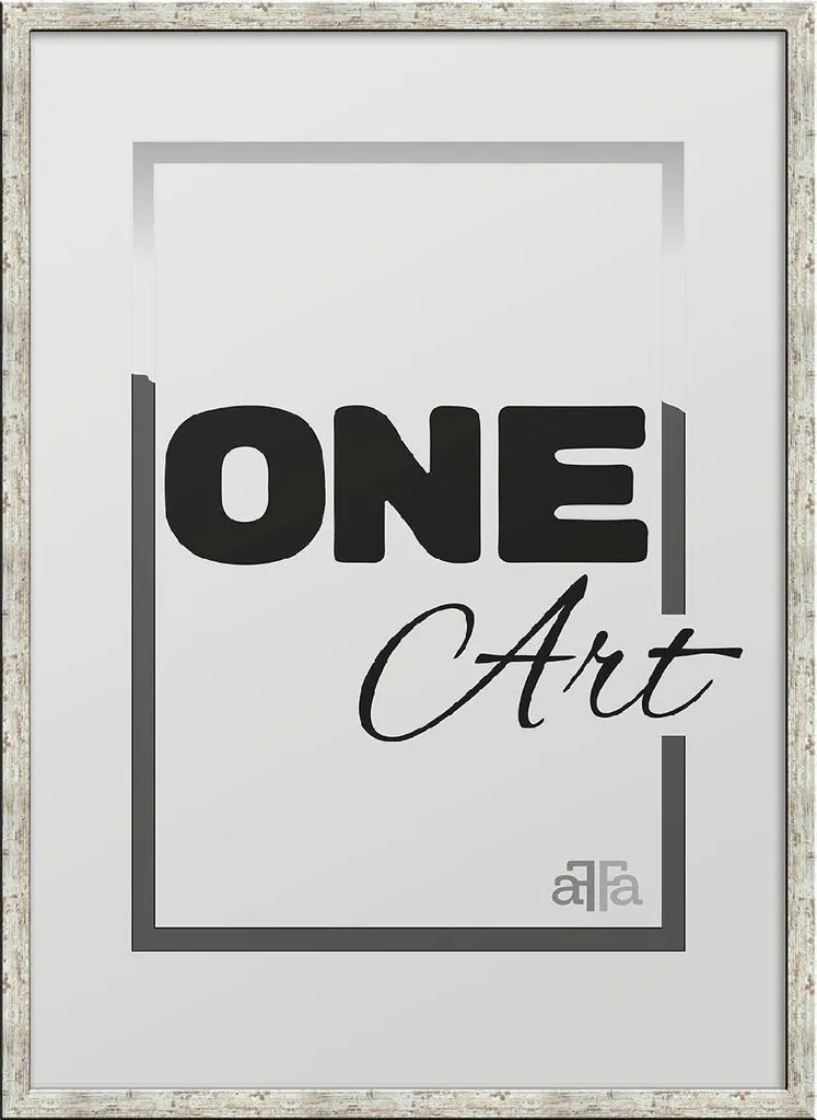 Cadre Photo Grand Format 70x100 cm avec Finition Effet Bois Vieilli Blanc