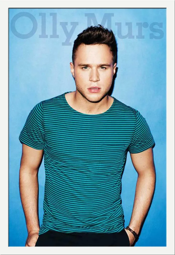 Affiche Olly Murs Blue sous cadre Shinsuke Maxi blanc vitre acrylique