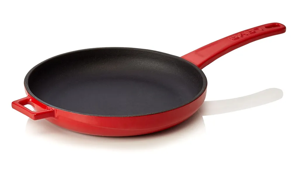 LAVA Padella Ghisa Rossa 21x3,5 cm - Compatibile Induzione e Forno