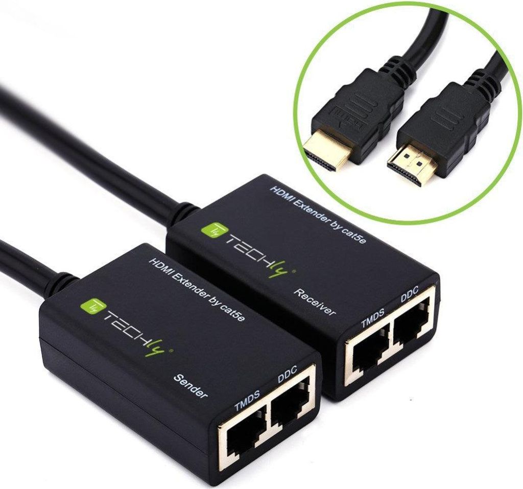 Techly Amplifier HDMI Cat 5e / 6 Compact 30m IDATA EXT-E30D Immagine del prodotto 