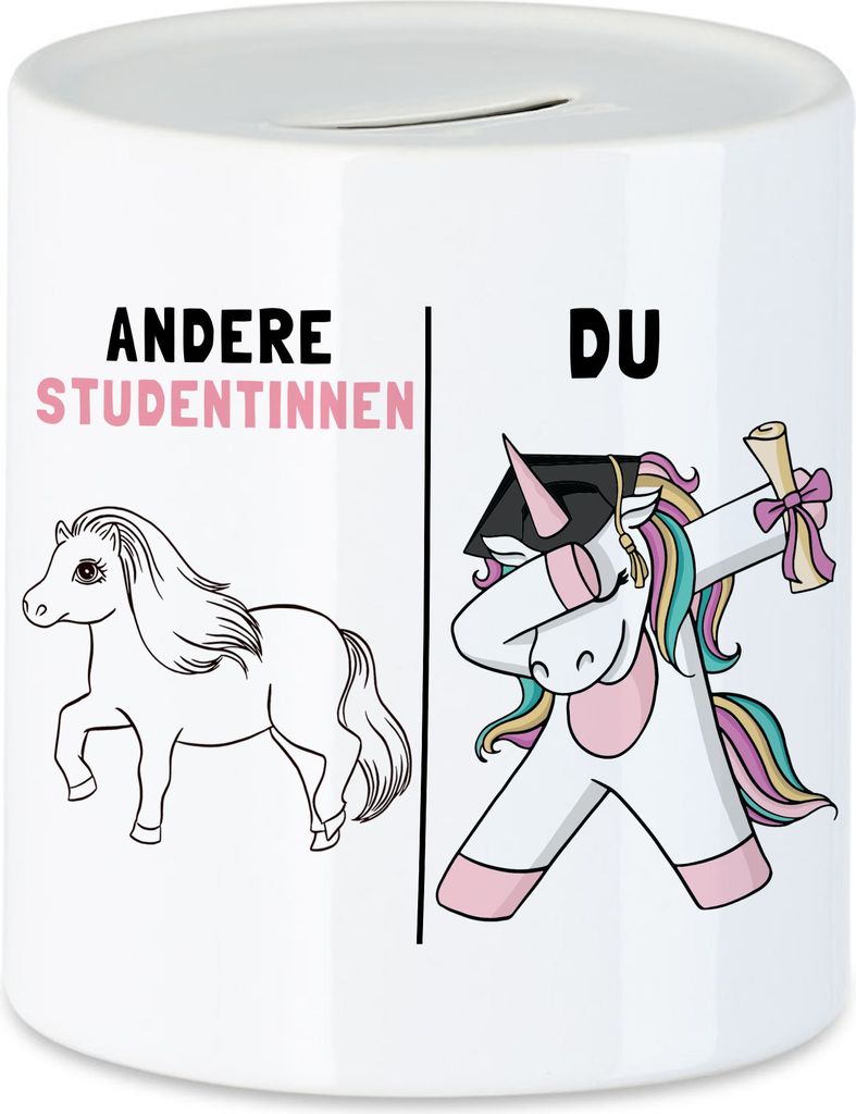 Andere Studentinnen Du Spardose Pferd Einhorn Geschenkidee Lustig Studentin Studium Hochschule Uni