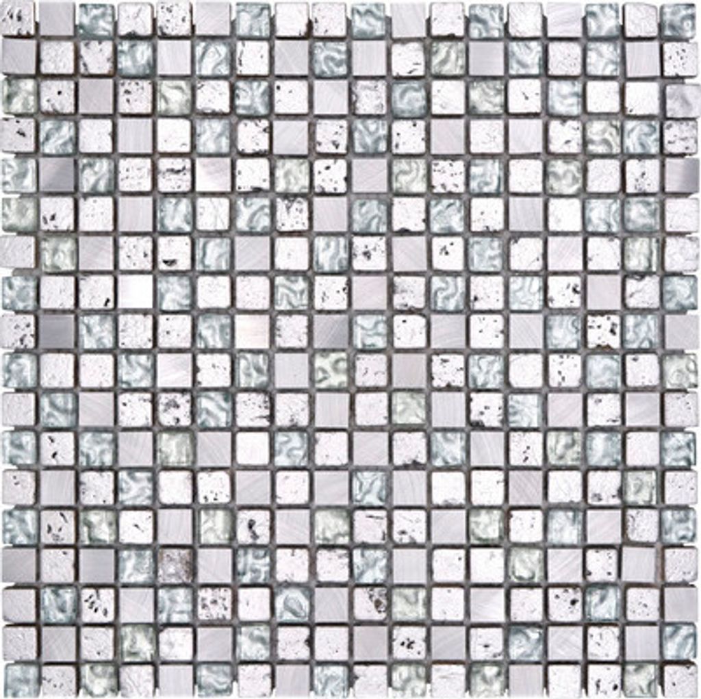 Glasmosaik XAM 77 mix silber 30x30 cm