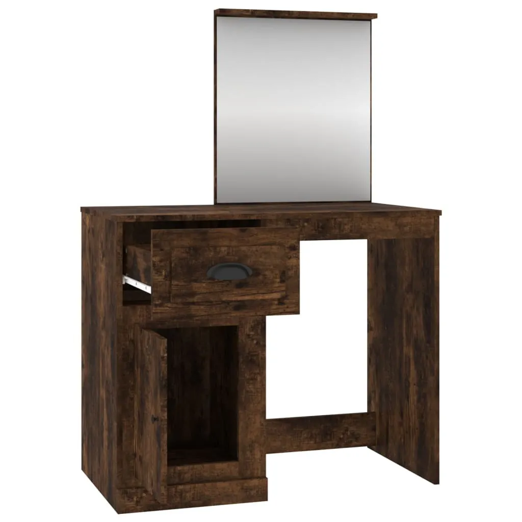 Tavolo da Trucco SYFAX Rovere Fumo 90x50cm | Robusto e Pratico - 3