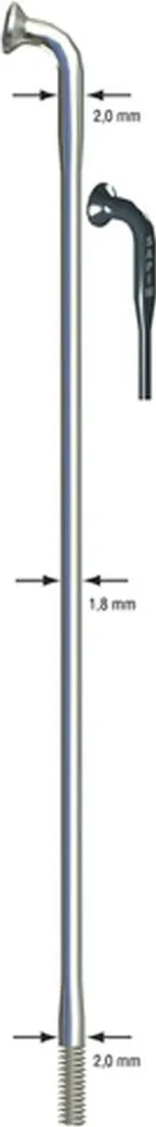 Rayons de vélo SAPIM course 14-278L noirs en acier inox, pack de 100e