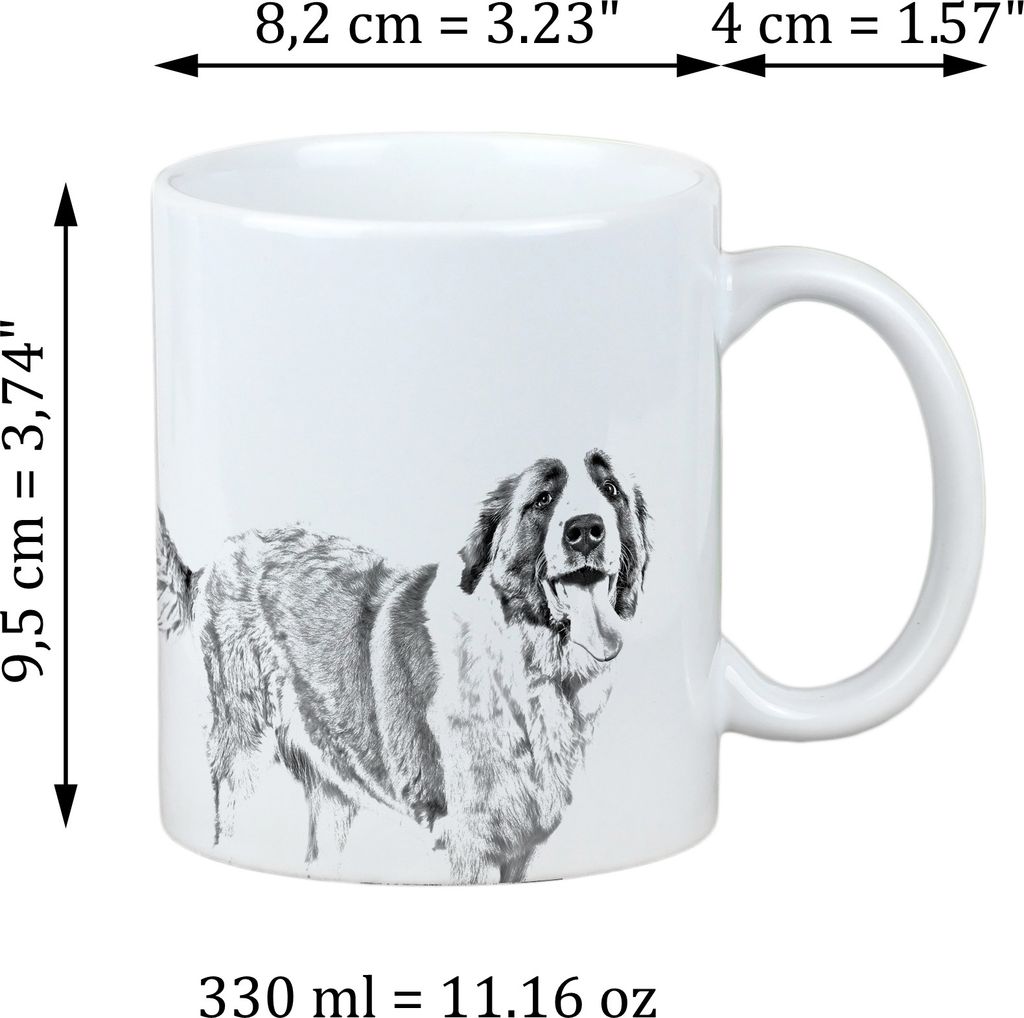 St. Bernhardshund, Bernhardiner - Tasse mit Hund, Tasse mit Bild, personalisiertes Geschenk der Marke Art-Dog