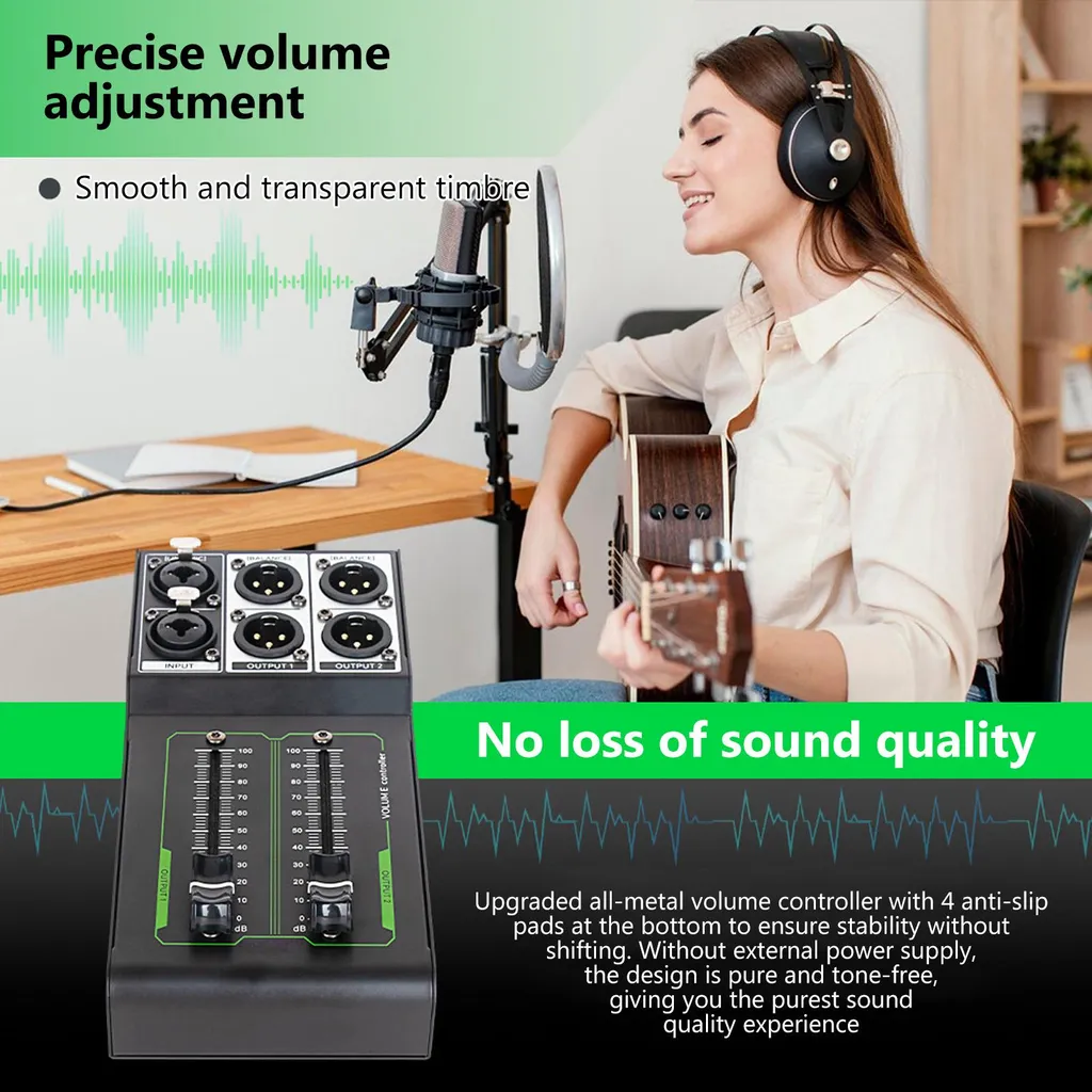 Atténuateur de volume stéréo XLR pour moniteurs studio et lecteurs DVD