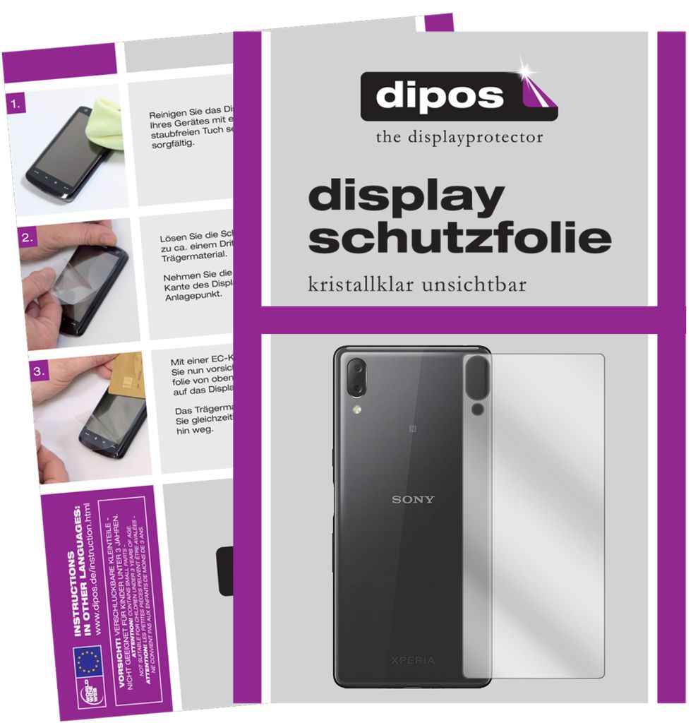 2x Schutzfolie für Sony Xperia L3 Rückseite klar Displayschutzfolie Display