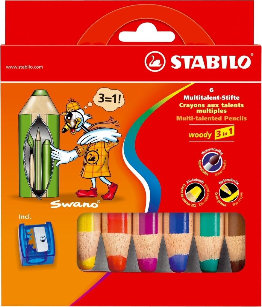 Buntstifte Stabilo Woody Bunt 6 Stücke (5 Stück)