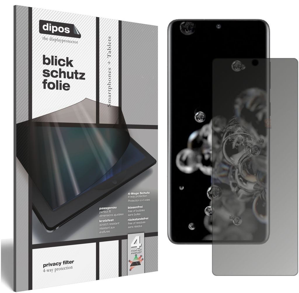 Blickschutzfolie für Samsung Galaxy S20 Ultra matt Schutzfolie Folie Display Schutz dipos