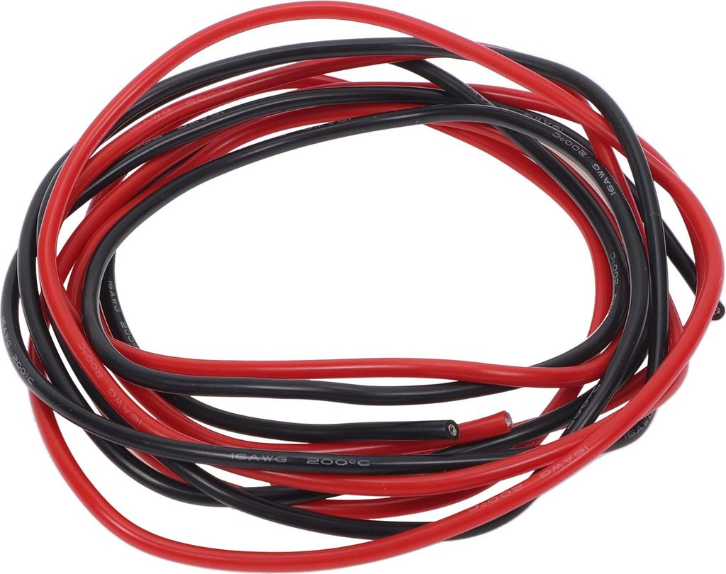 1 Set 16AWG Universal Ground Wire Car Radio, Automotive, Car Speakers Power Wire Fully Insulated& Soft Touch Jacket TC Black,Red 5FT Black+5FT Red