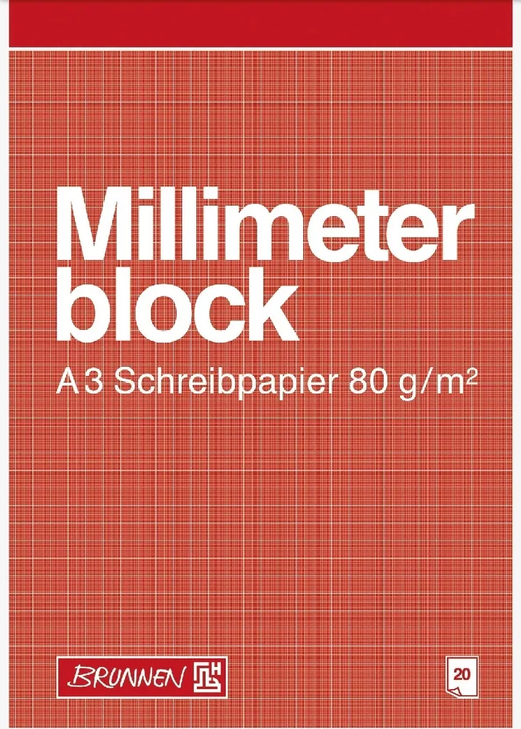 Bloc de Papier pour Graphiques A3 Millimétré - Idéal Dessin de Plan