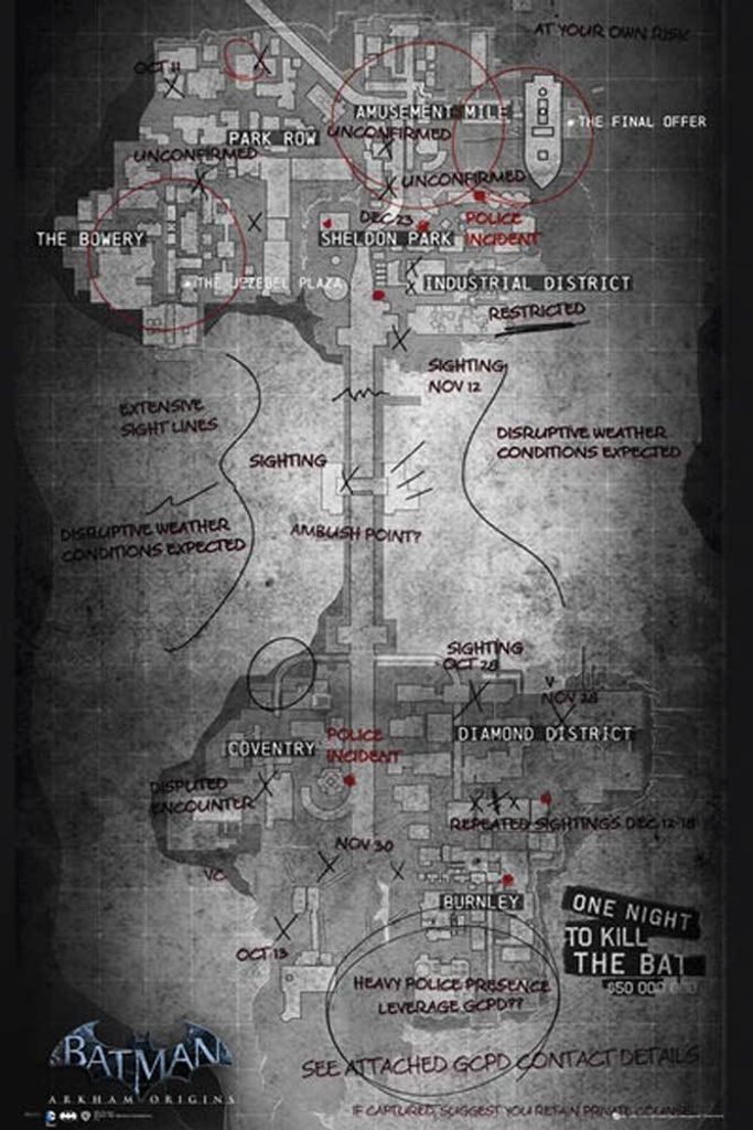 Batman - Poster - Arkham Origins - Map
