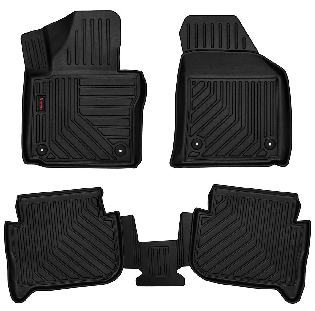 3D Gummi Fussmatten Auto - Automatten Set - Allwetter Fußmatte Gummi - Antirutsch & Wasserfest Autoteppiche - passend für Volkswagen Touran (2003...