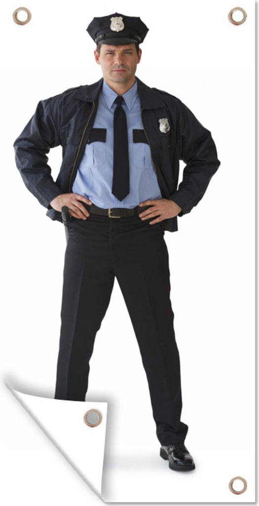 MuchoWow 30x60 cm Outdoor-Poster Gartendeko Sichtschutz Garten Poster für den Garten Porträt eines Polizisten