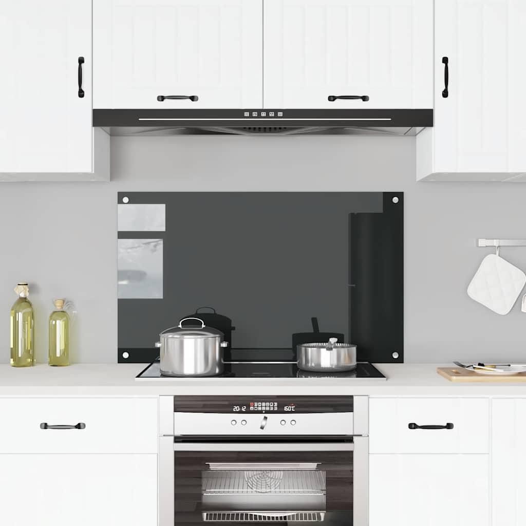 vidaXL Kuchynský backsplash Black 100x60 cm Tvrdené sklo Obrázok produktu 