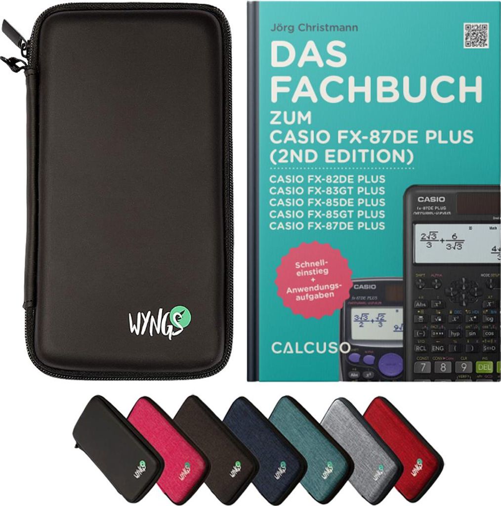 CALCUSO Zubehör Standardpaket Schwarz kompatibel für Taschenrechner Casio FX-87DE Plus 2