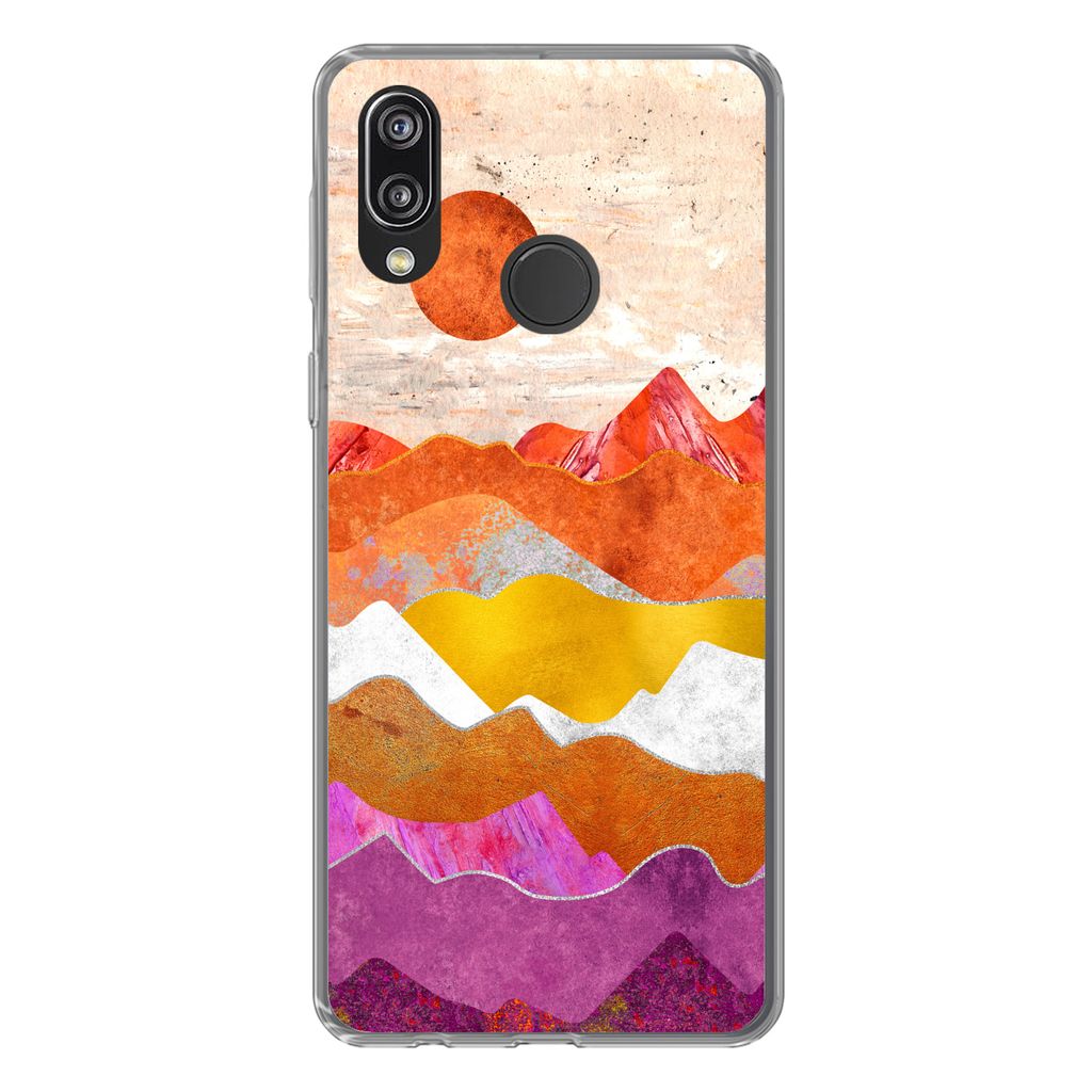 MuchoWow Handyhülle Schutzhülle Hülle für Huawei P20 Lite (2020) Lesbisch - Stolz - Marmor Silikon Softcase Handy Hülle - Kartenhalter