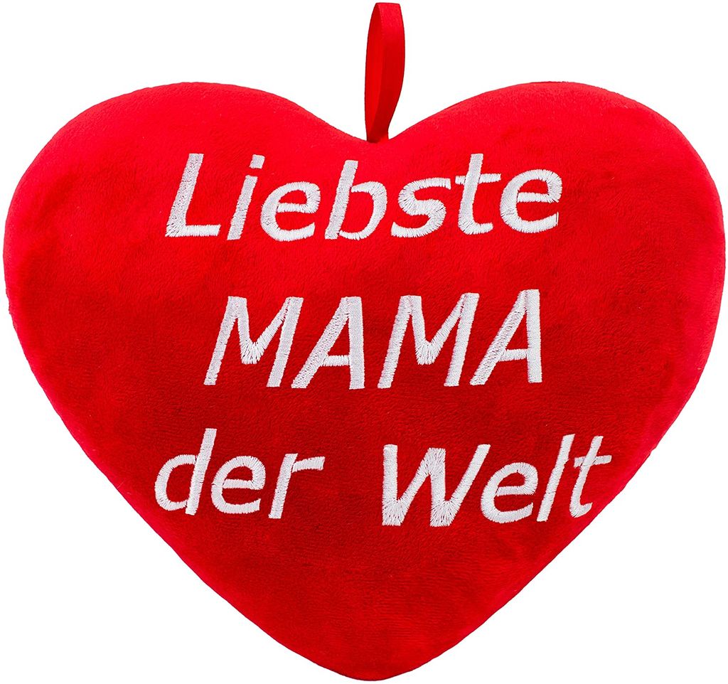 BRUBAKER Plüschkissen in Herzform - Liebste Mama der Welt - Produktbild 