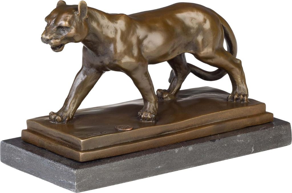 Bronzeskulptur Raubkatze im Antik-Stil Bronze Figur Statue - 24cm