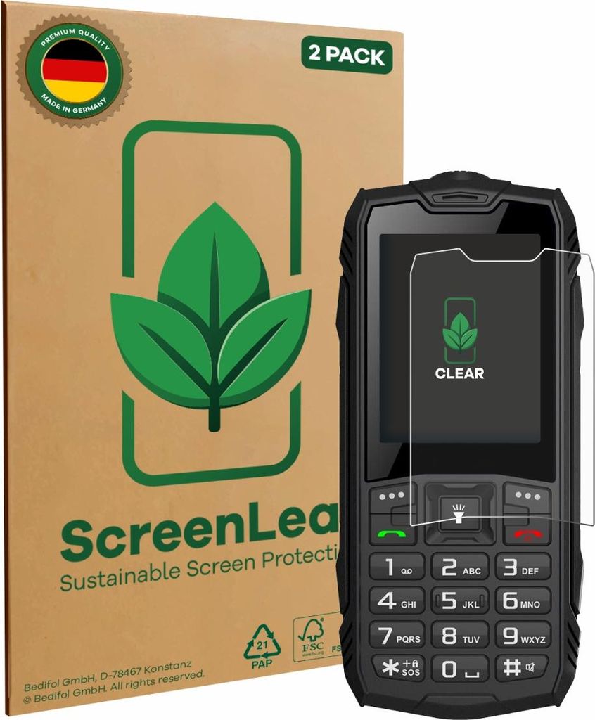 2x ScreenLeaf Schutzfolie für Hammer Rock nachhaltiger Displayschutz Display Schutz Folie Klar Transparent