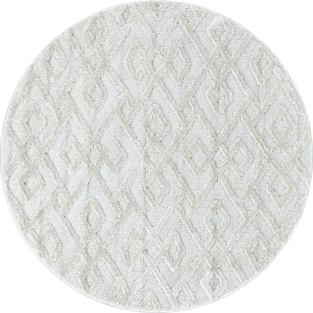 Hochflor Teppich Pepe rund, Farbe: Creme, Größe:160 cm rund