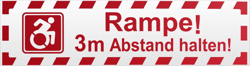 Kiwistar Rampe! Motiv 3m Abstand gestreift Magnetschild Schild magnetisch - 30cm Rot - reflektierend - Magnetfolie für Auto PKW Kfz